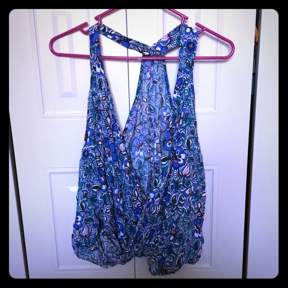 Blue Floral Tank